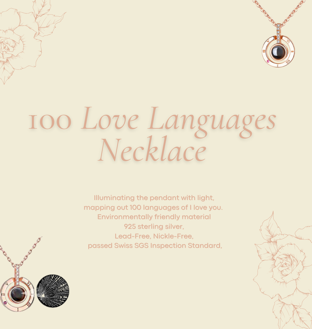 TREASURE BOX 12 ROSES + 100 LOVE LANGUAGES NECKLACE