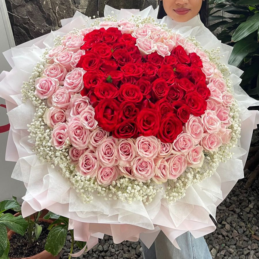 100 Red roses love special