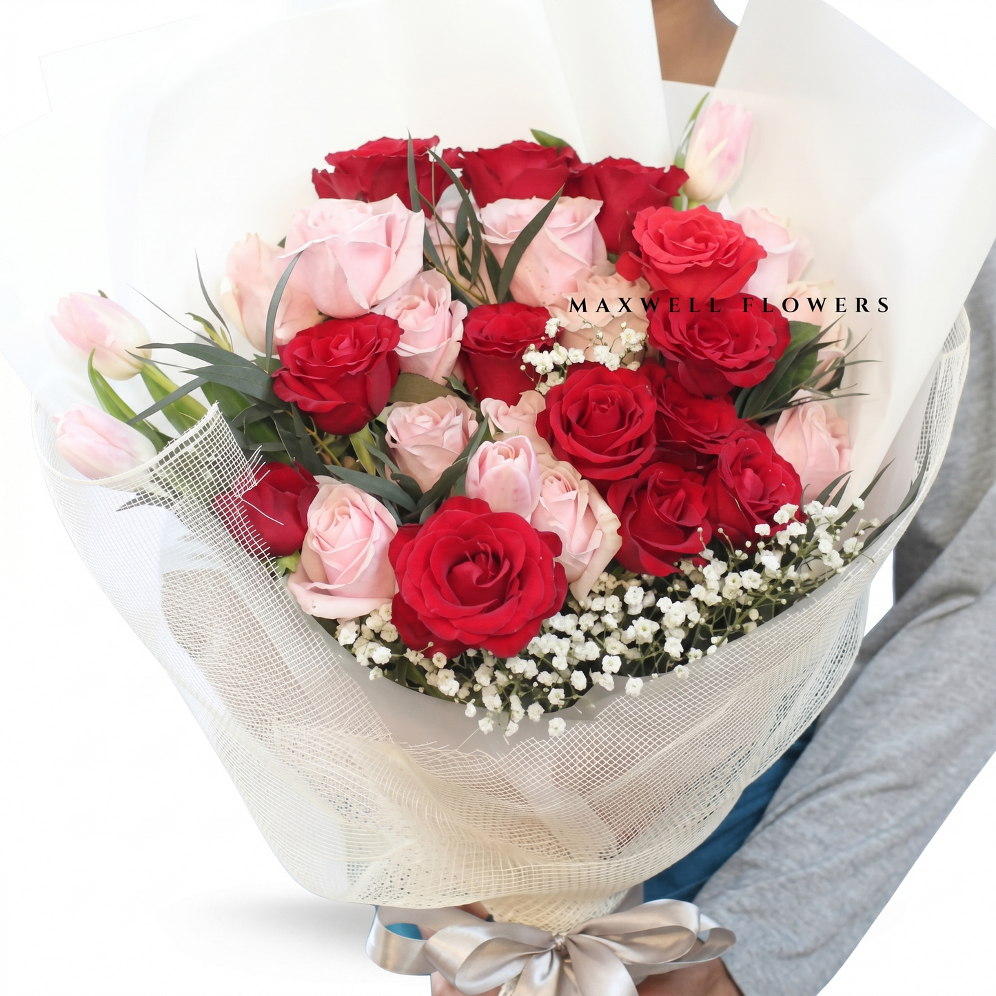 Roses and Tulip fresh bouquet