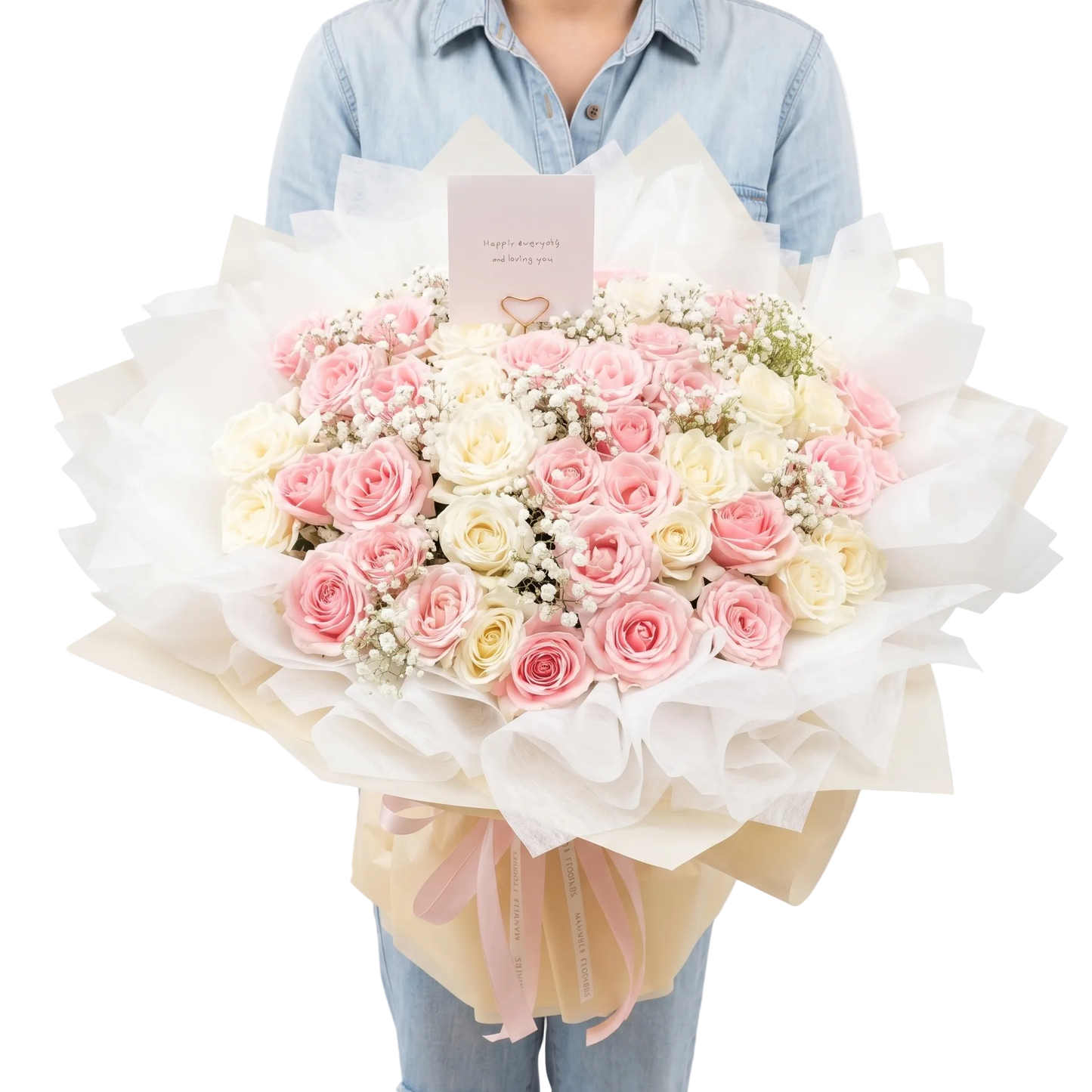 50 roses fresh flowers bouquet