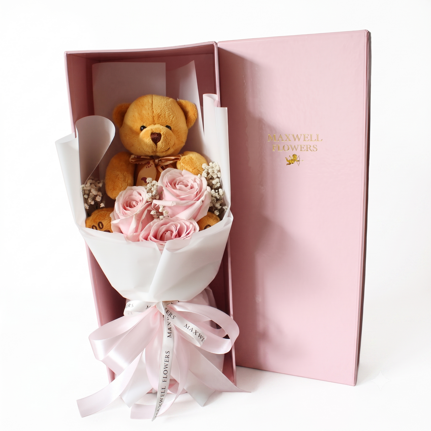 Sweet Memories - Bouquet with Teddy in the box