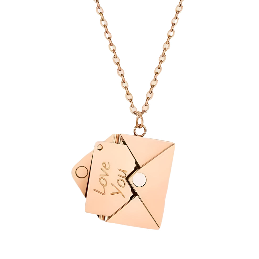 Envelope Necklace - I love You love letter