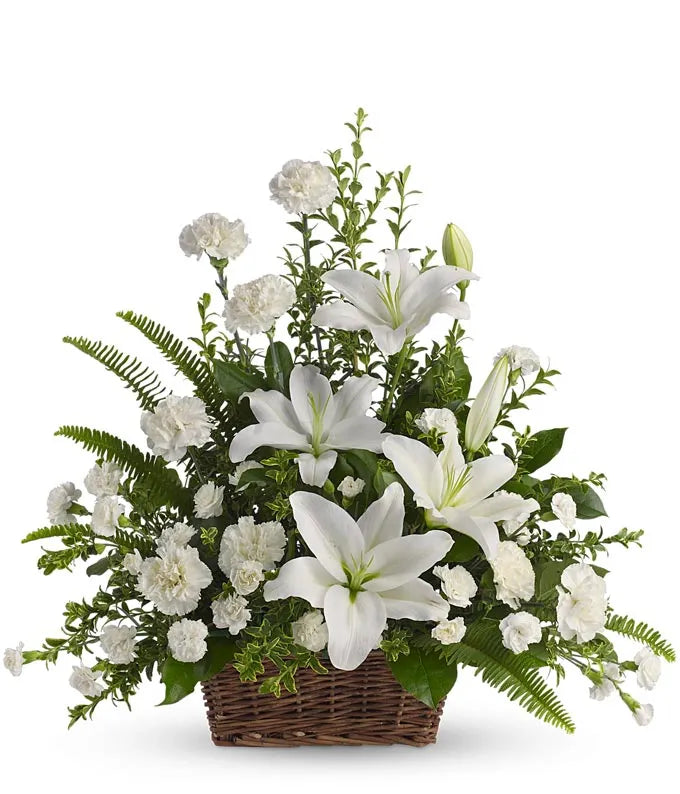 Serene White Sympathy Basket