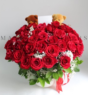 100 RED ROSES IN VASE TO SHOW YOU MY LOVE - JAKARTA