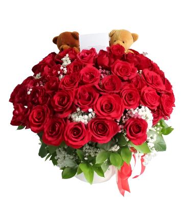 100 RED ROSES IN VASE TO SHOW YOU MY LOVE