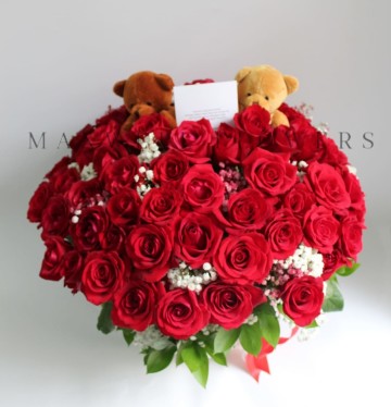 100 RED ROSES IN VASE TO SHOW YOU MY LOVE