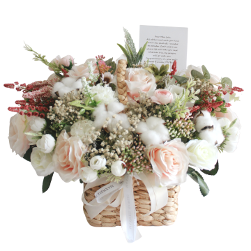 DEA BASKET FLOWERS ARRANGEMENT - DRIED MIX SILK FLOWERS