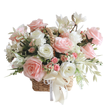 ASTENA BASKET FLOWERS ARRANGEMENT - SILK FLOWERS