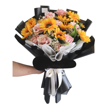SUN FLOWERS BOUQUET MIX ROSES