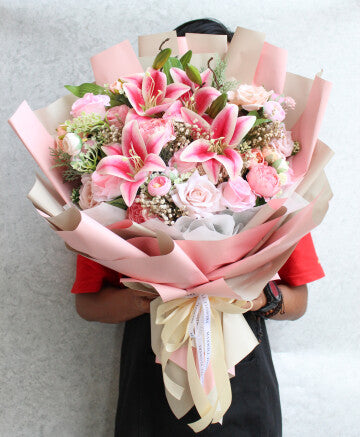 Casablanca Bouquet like real -latex mix dried flowers