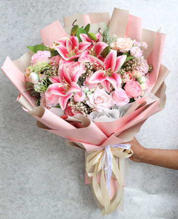 Casablanca Bouquet like real -latex mix dried flowers