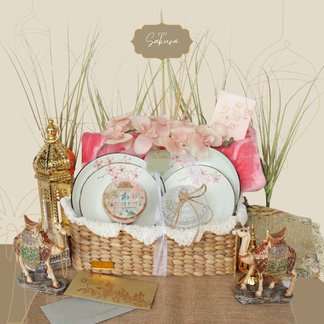 Parcel Lebaran Porcelain - Dinner Set Sakura + Foam Sajadah