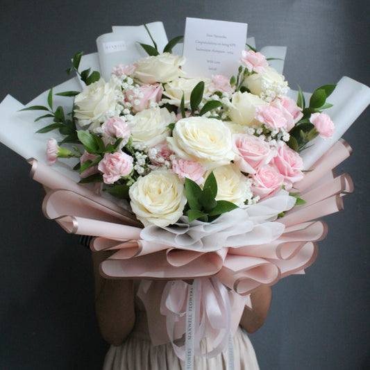 Roses and Carnation - FreshFlowers Bouquet