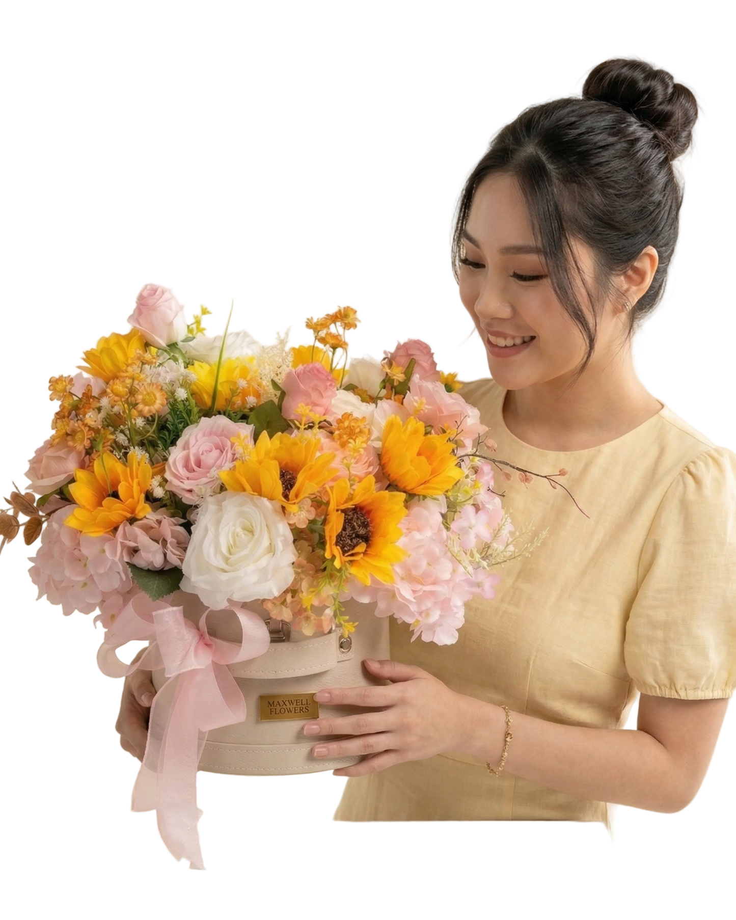 Sun flowers round box