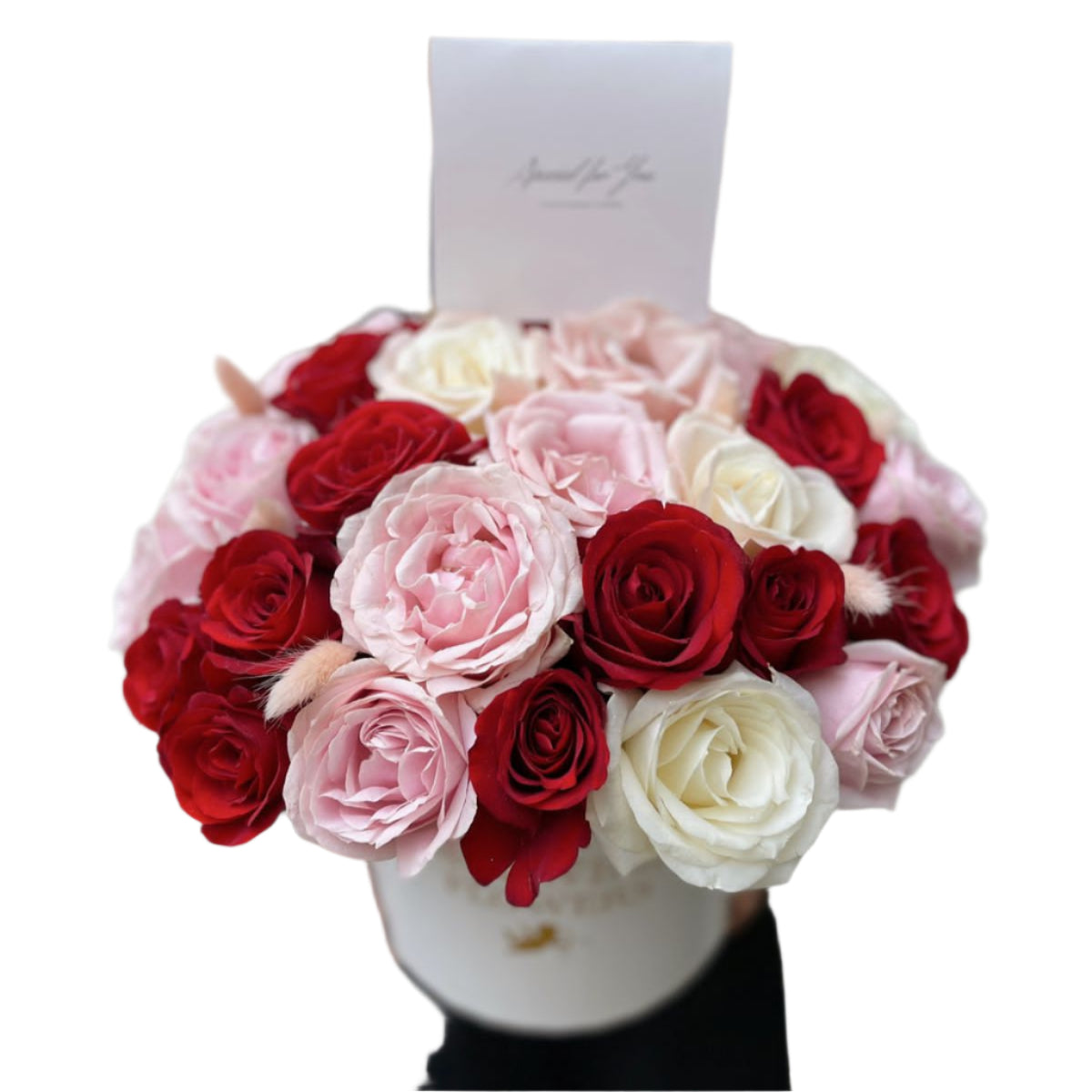 A Symphony of Love - Fresh Flowers 30 white roses rounded box