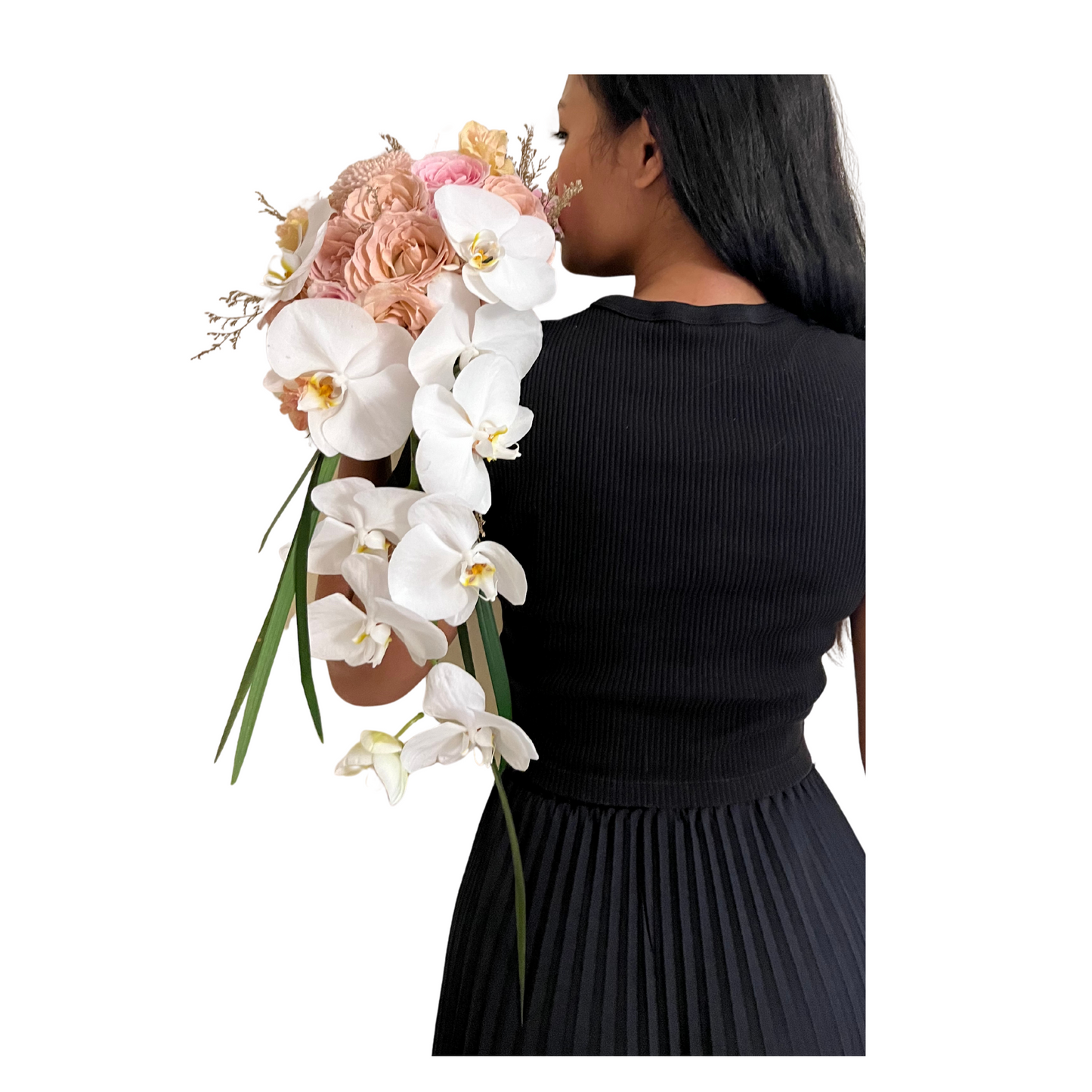 Orchid Rosa Cascade Wedding bouquet