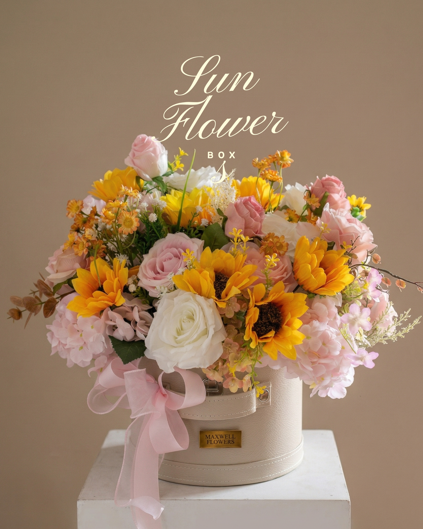 Sun flowers round box