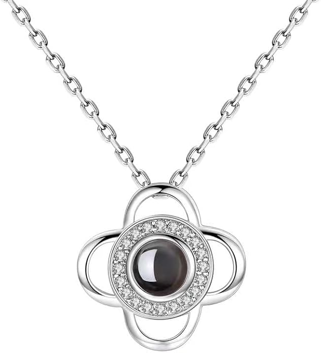 18k gold plated necklace with preserved baby breath bouquet