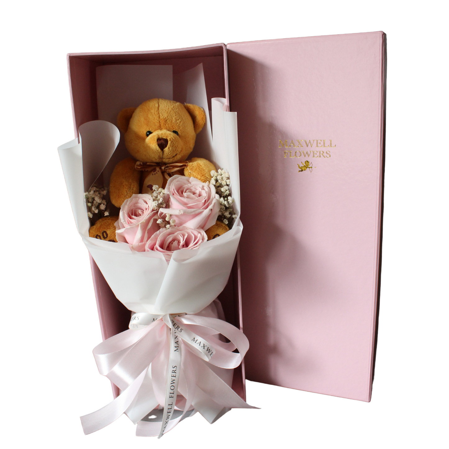 Sweet Memories - Bouquet with Teddy in the box