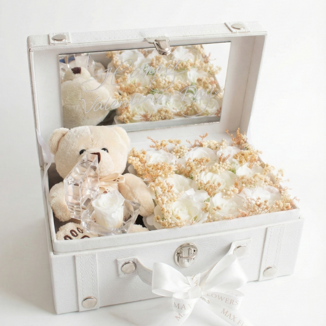 Treasure box 9 roses + Eternal ring box