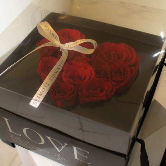 Elena Fresh Roses Box - Red