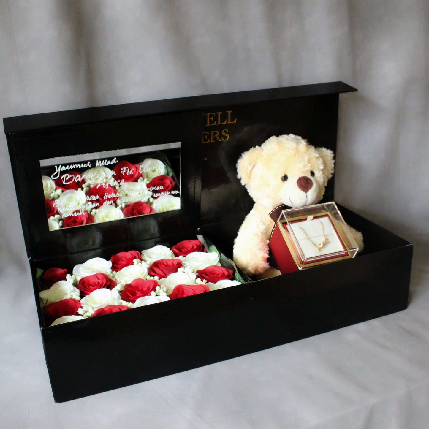 Exclusive box with Rotating Flowers Acrylic Box and Wood Music Box