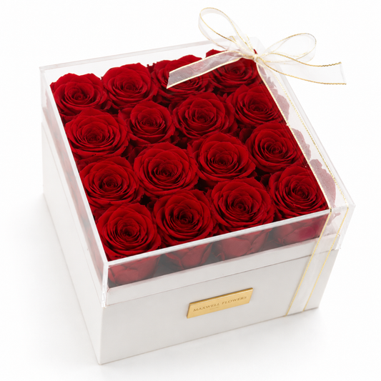 Eternal Rose in Acrylic box (16 roses)