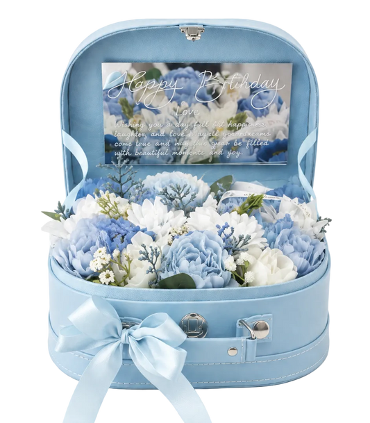Blue  Treasure Suitcase Flower Box
