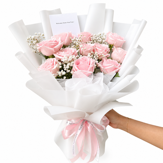 10 roses bouquet - fresh roses bouquet