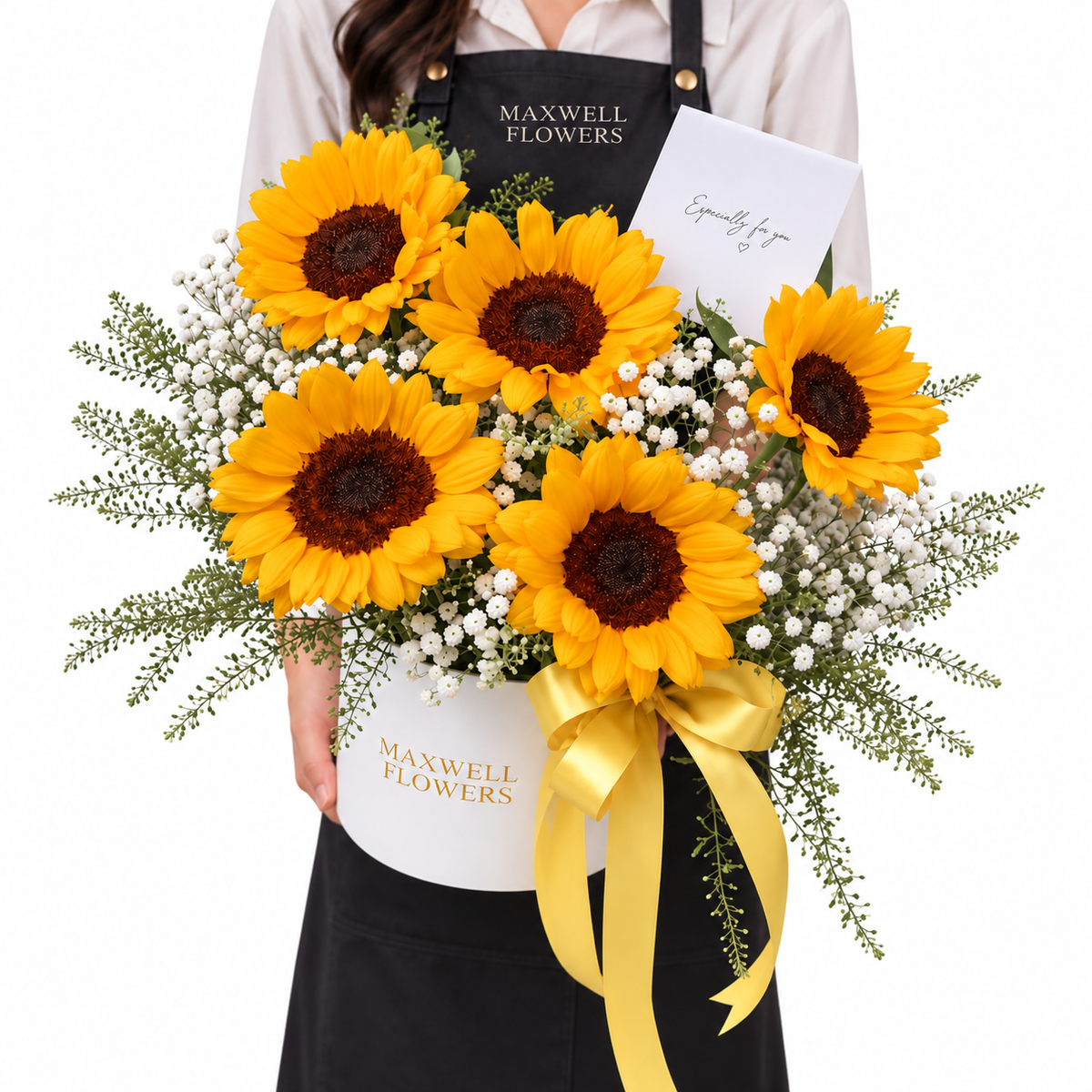Sun flowers round box
