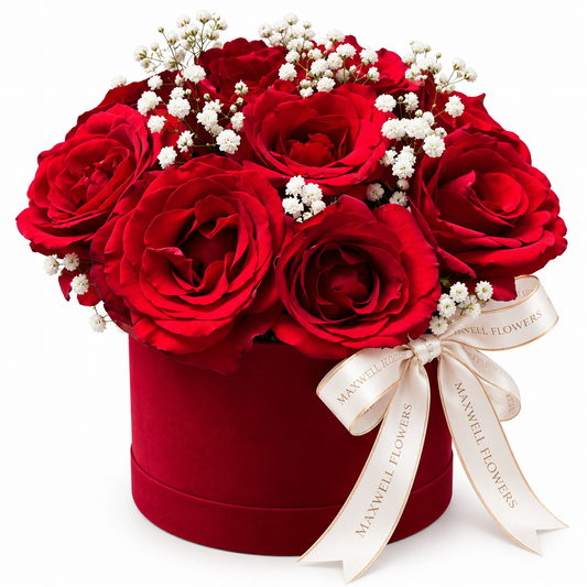 Velvet Round Box - Fresh Flowers
