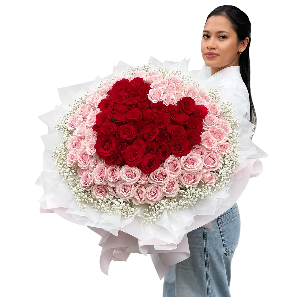 100 Red roses love special