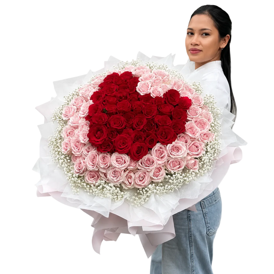 100 Red roses love special