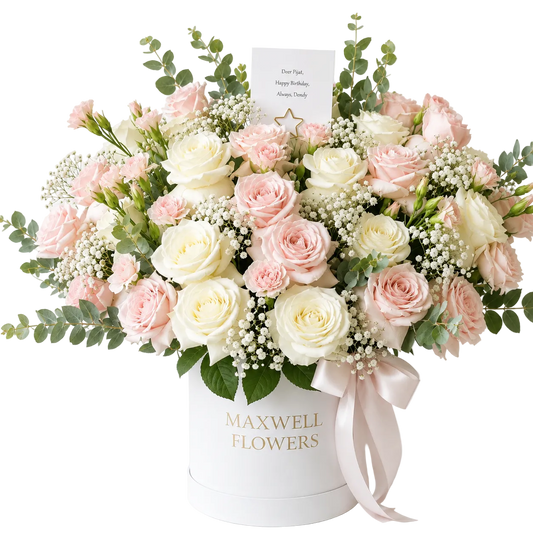 Vanka Round Box - Fresh flowers
