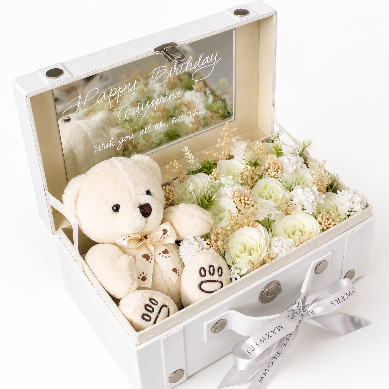 Treasure 9 roses - white mix flowers