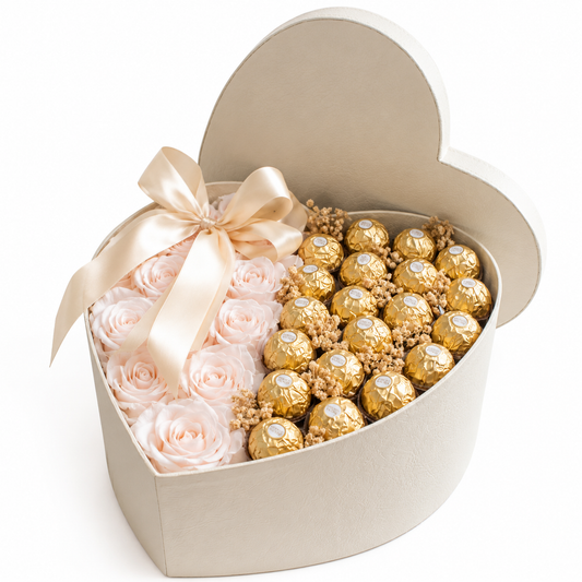 Love Box Ferrero Roses & Chocolate Gift Box