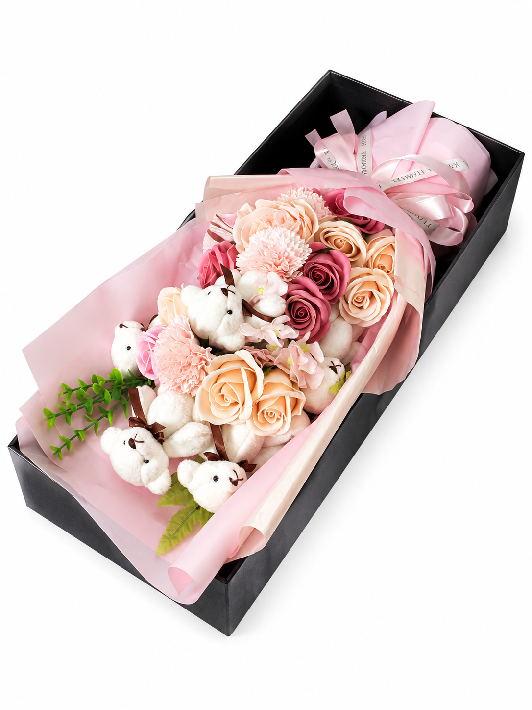 Teddy Love -  Eternal Soap Flower Bouquet