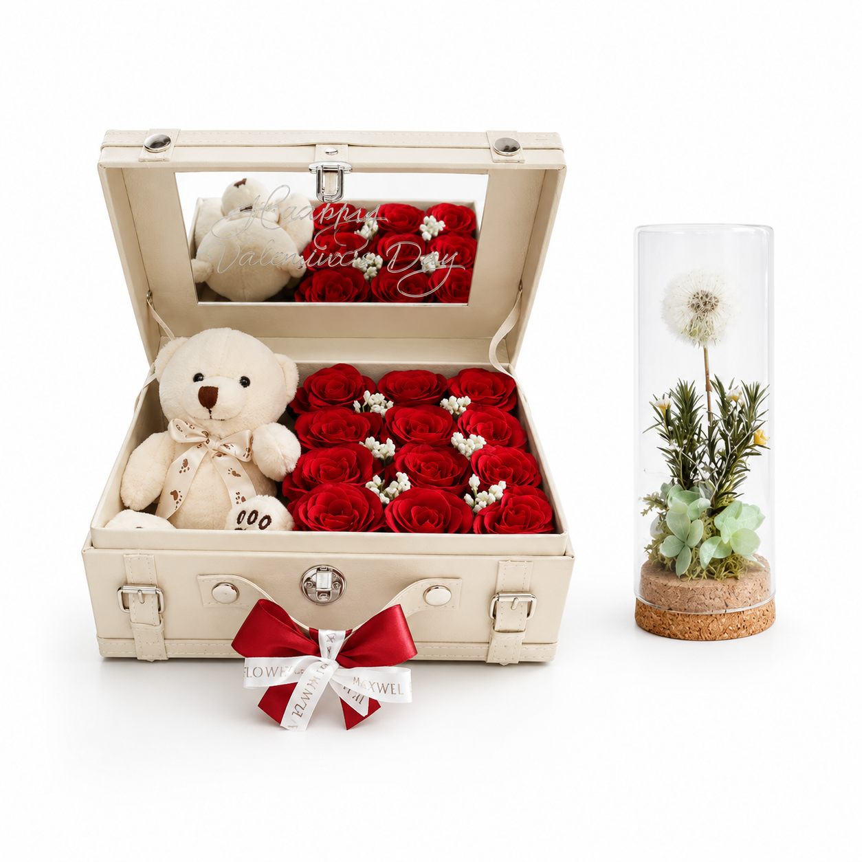Treasure 12 cream with Dandelion dome by Maxwell Flowers