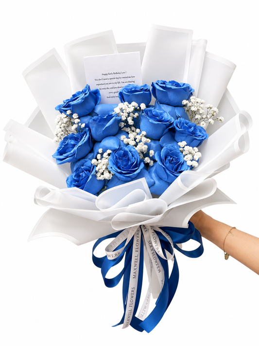 10 Blue Rose Bouquet
