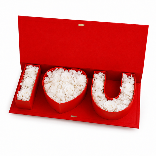 I Love You Box - Preserved Flower in Luxury Leather Box