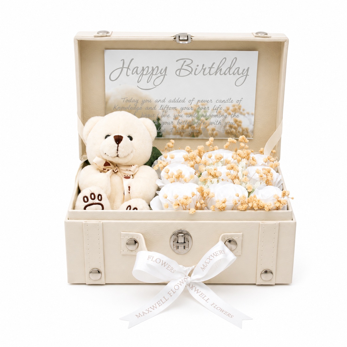 Treasure 9 roses - mix baby breath