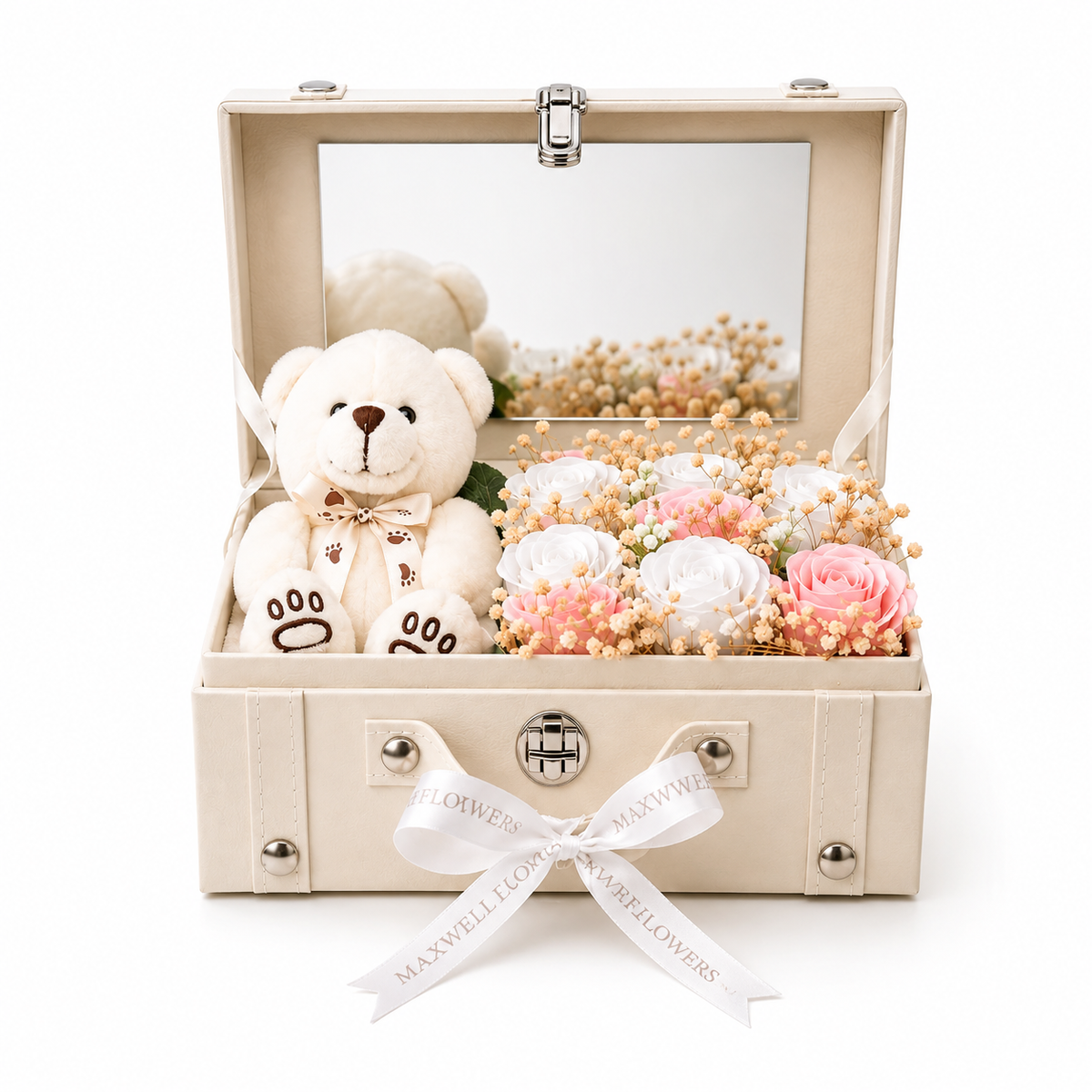 Treasure 9 roses - mix baby breath