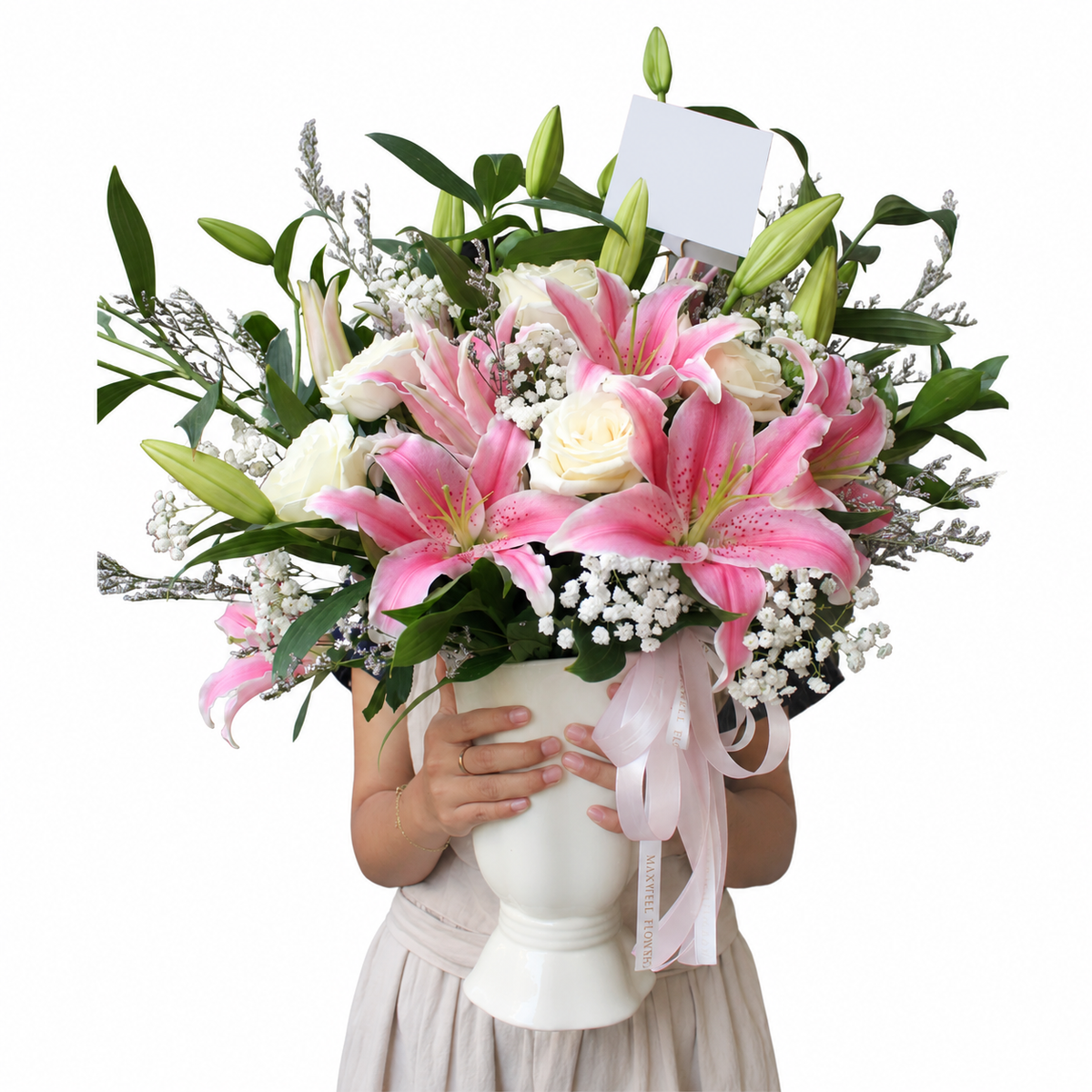 Rossa Vase Fresh Flowers Arrangement