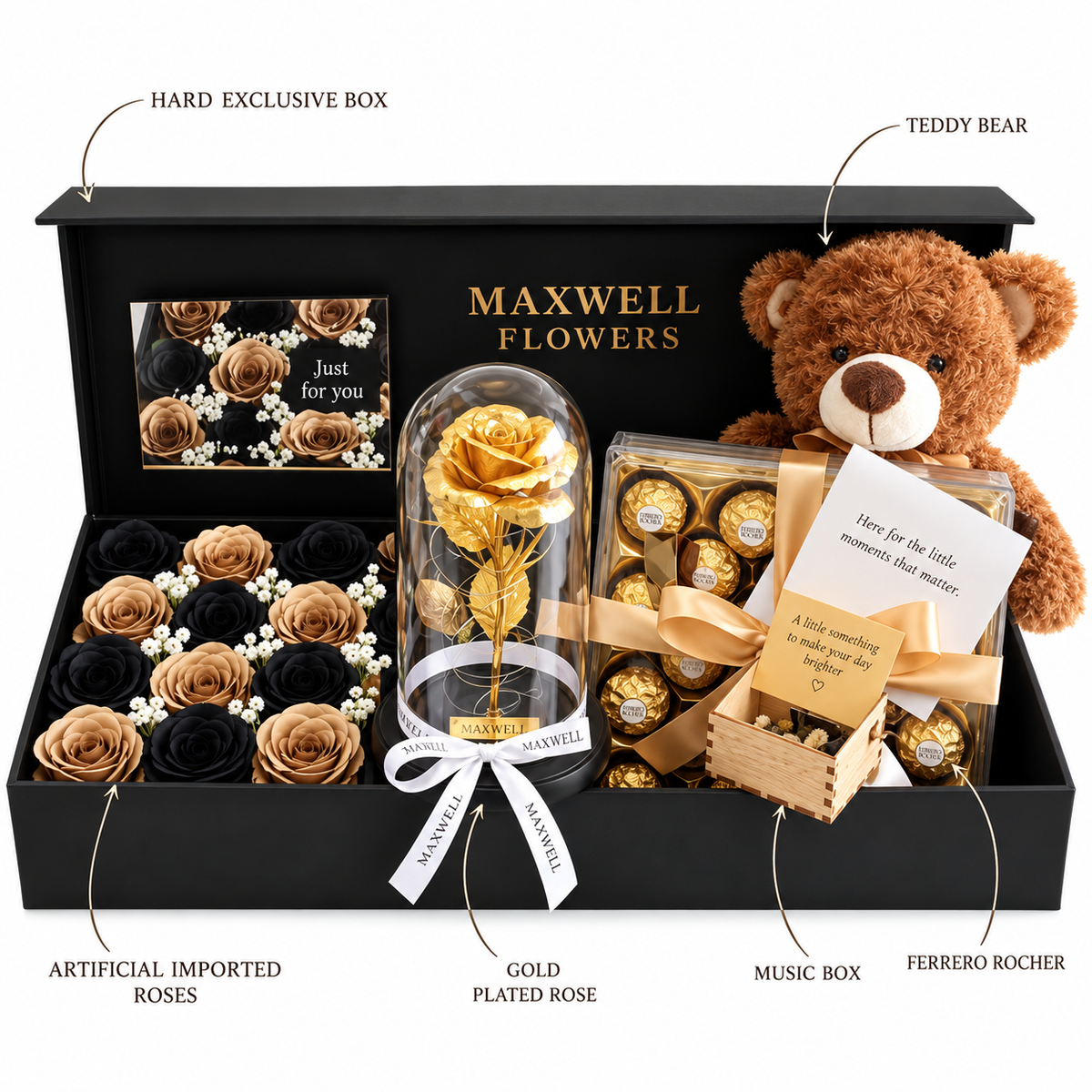 Exclusive box dome with ferrero rocher and music box