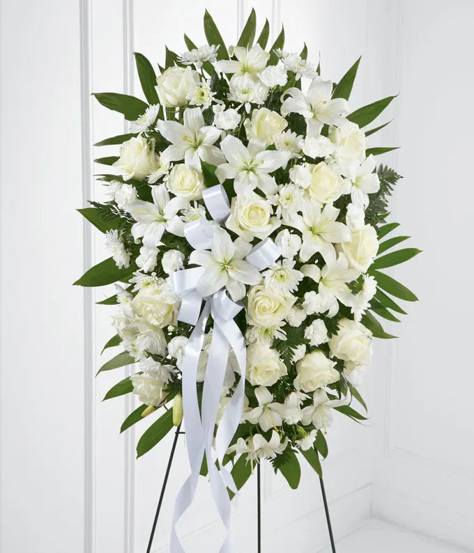 Elegant White Sympathy Wreath