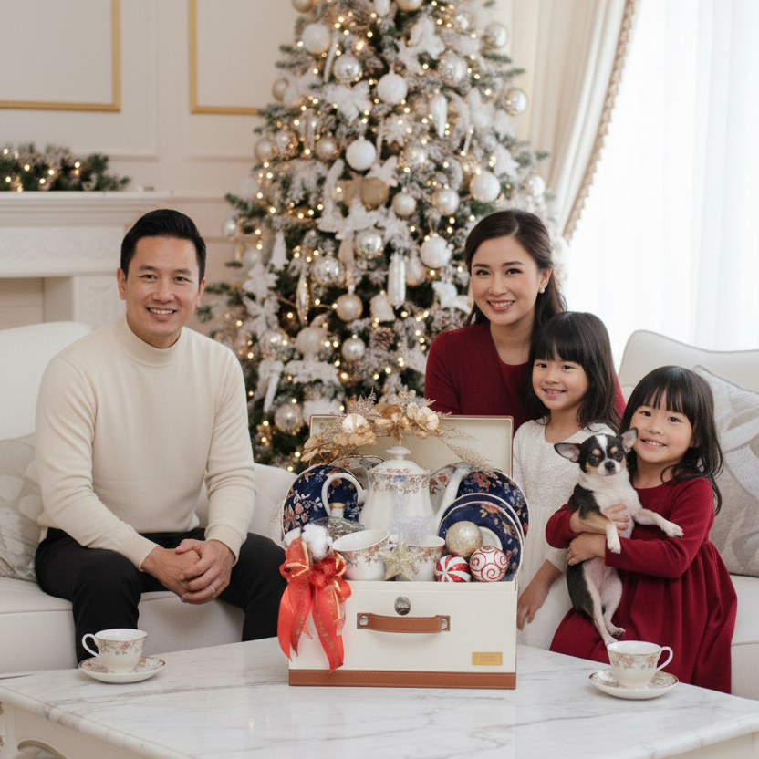 Flora Christmas Porcelain Tea Set | Christmas Hamper