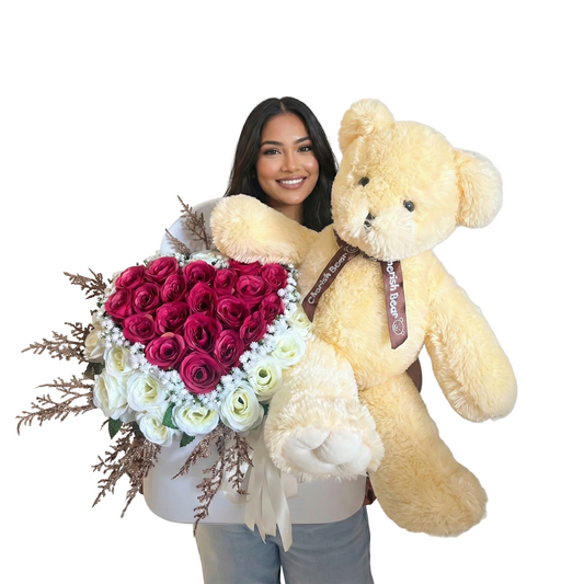 Jennie Box with Teddy bear