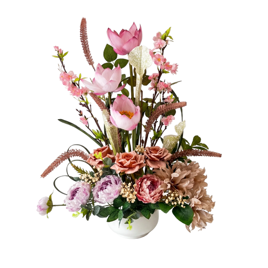 Jardin Rose Luxury Real Touch Vase - Artificial Flowers