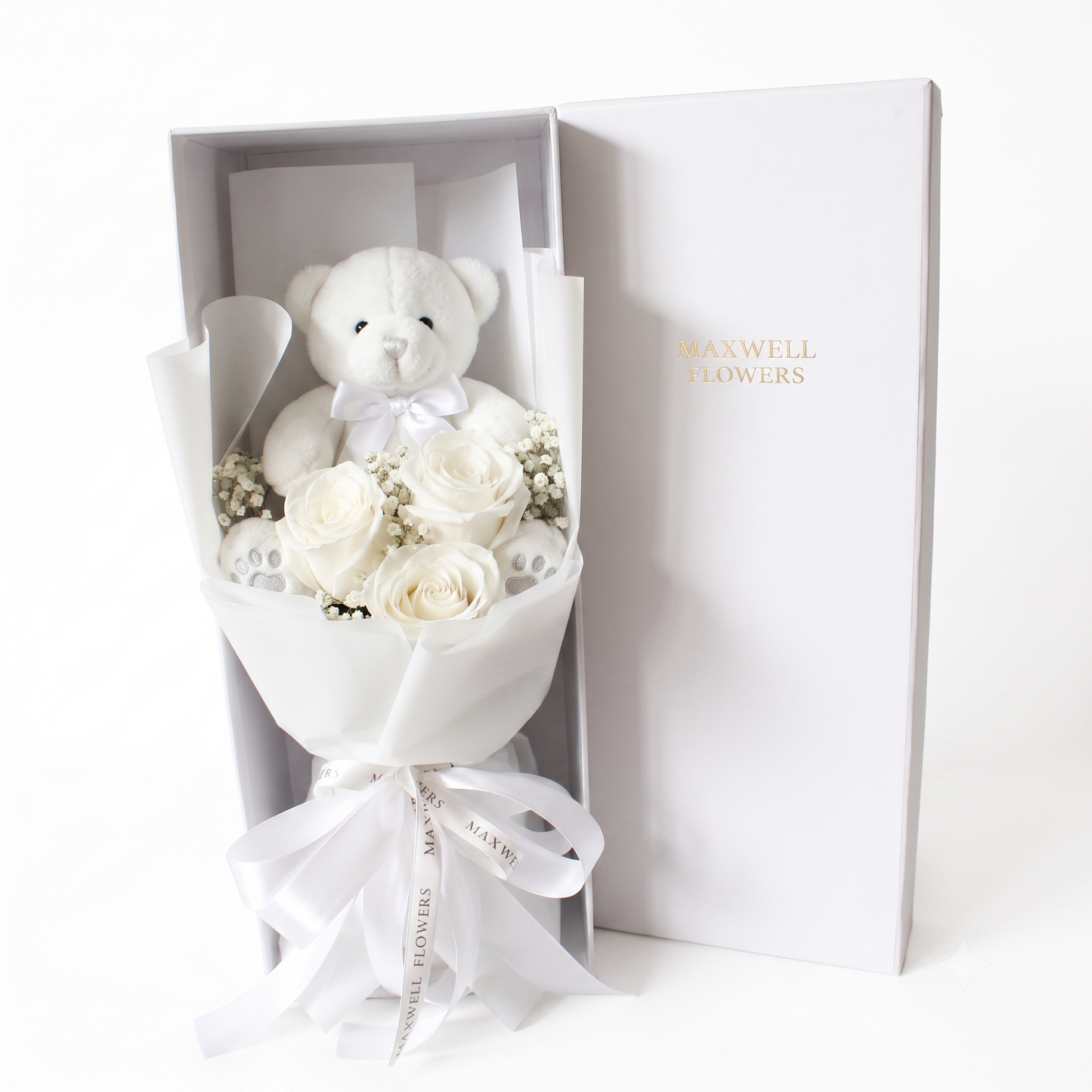 Sweet Memories - Bouquet with Teddy in the box