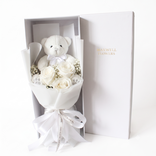 Sweet Memories - Bouquet with Teddy in the box